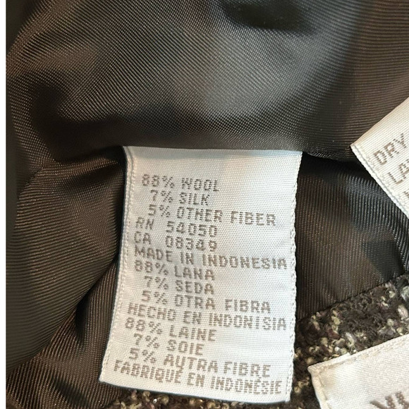 Jones New York Blazer Womens 12 Green Wool Silk Blend Plaid Jacket Career Work - Picture 8 of 9